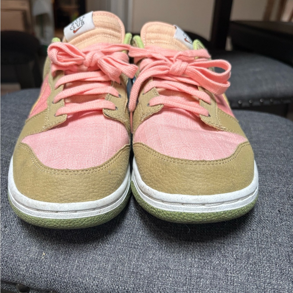 Nike Arctic Orange and Tan Sneakers with Green Accents